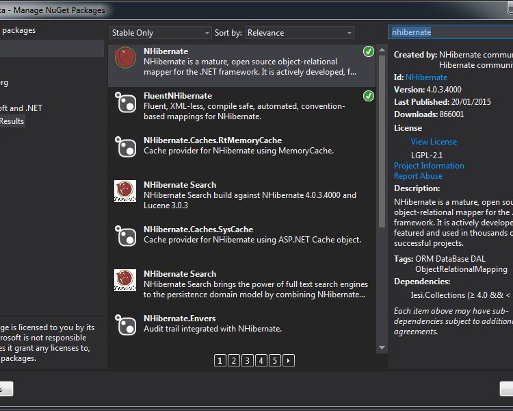 nhibernate-fluentnhibernate-nuget