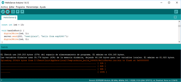 esp8266 subir programa