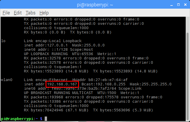 ifconfig raspberry pi