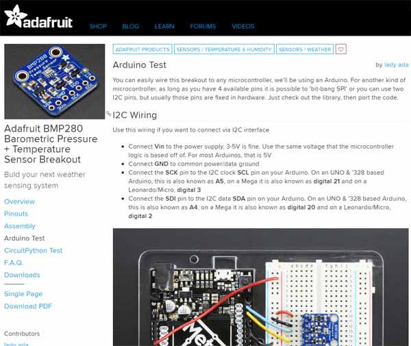 librería de Arduino Adafruit